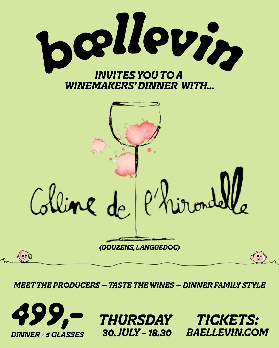 Winemakers Dinner With Colline de l’Hirondelle